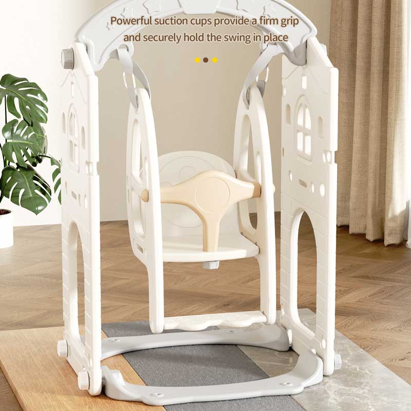 Мини Детска Крепост За Игра С Пързалка, Сива Feelkids