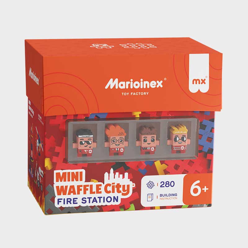 Мини Вафлен Конструктор " Пожарна Станция", 280 Части Marioinex