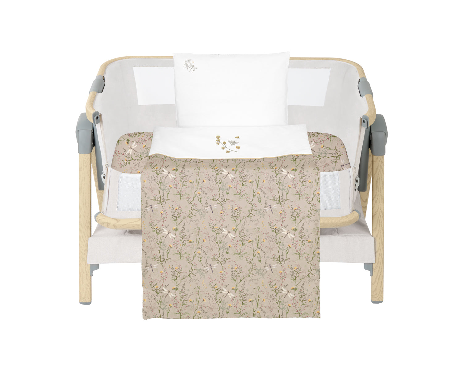 Бебешки Спален Комплект За Мини Кошара 5ч Secret Garden Beige Kikkaboo