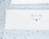 Set de lenjerie de pat pentru bebeluși cu imprimeu jucăuș de designer și culoare pentru pătuț mini 3H Bear With Me Blue
