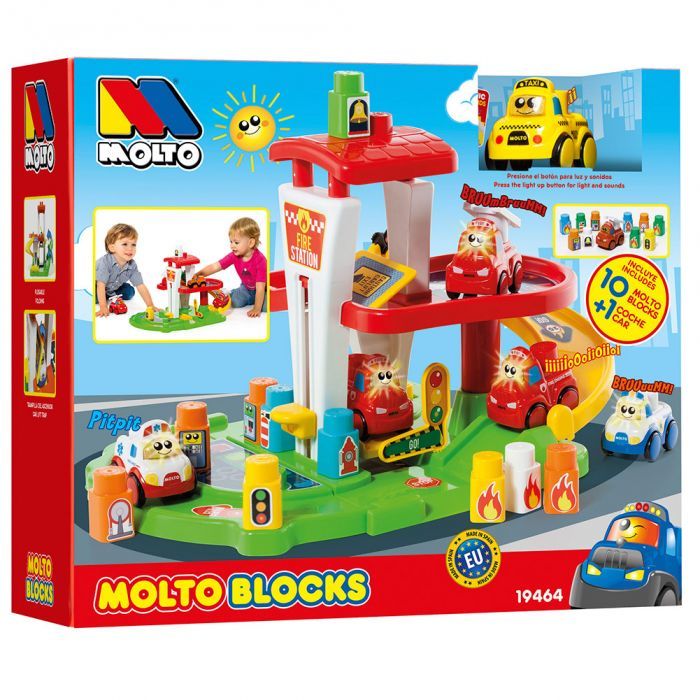 Molto Bébi Építőkocka Tűzoltóautó 10 darabos + 1 figura 19464