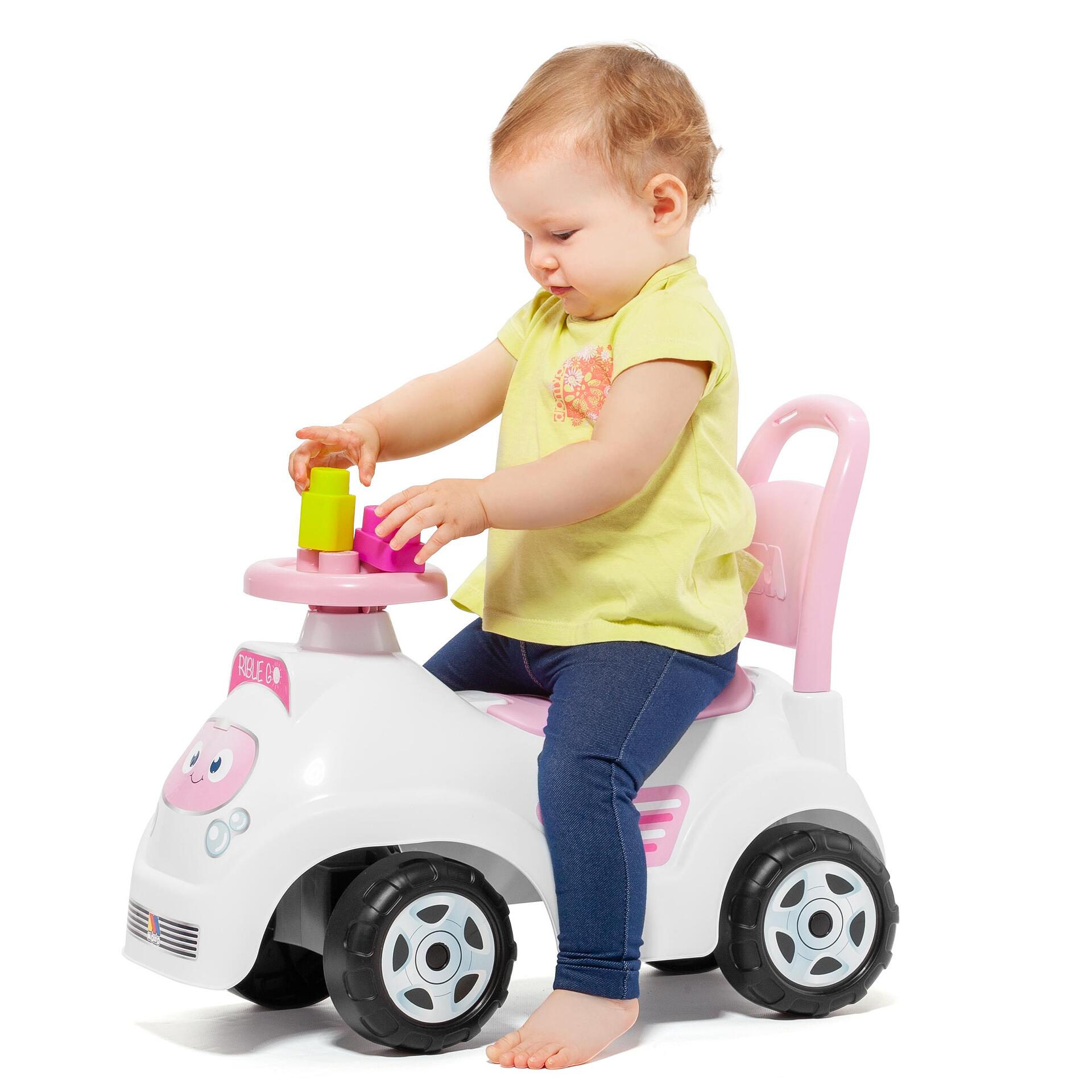Кола За Яздене Blue Ride On White Blocks Розов Molto