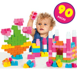 Építőjáték Dobozban 90 Darabos Rózsaszín 16468 Molto