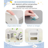Монтесори Детска Маса И Столче Дървен Комплект 3 В 1, Бяло И Сиво Ginger Home