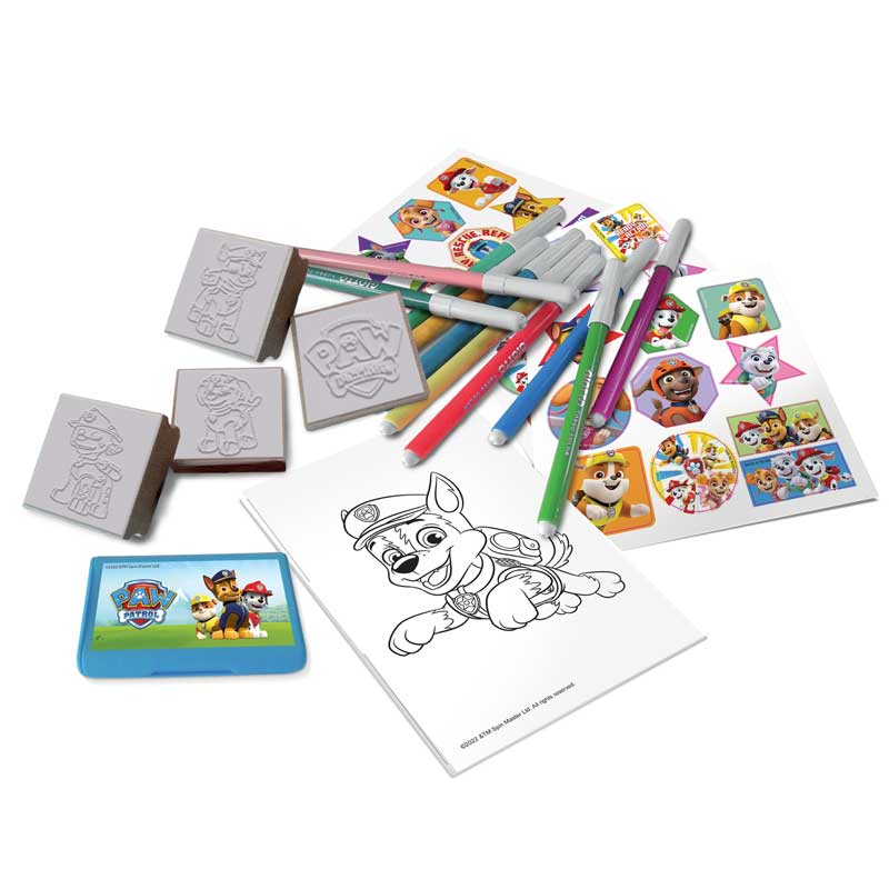 Творческа Раница Paw Patrol С 10 Миещи Се Флумастера, 4 Печата И 30 Стикера Multiprint