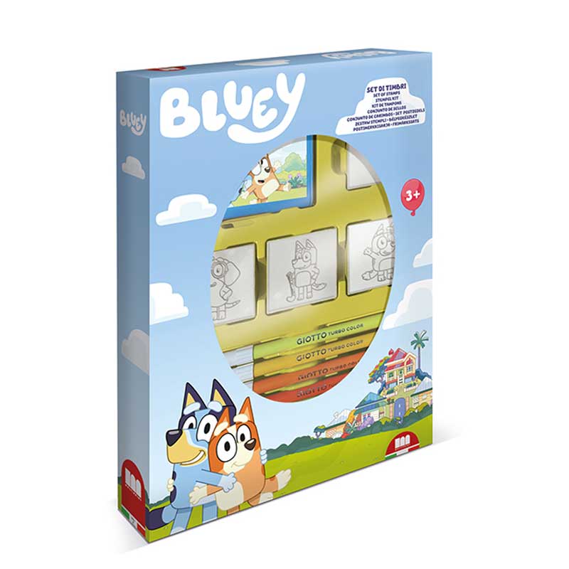 Творчески Комплект Bluey Със 7 Цветни Флумастера И 4 Печата Multiprint