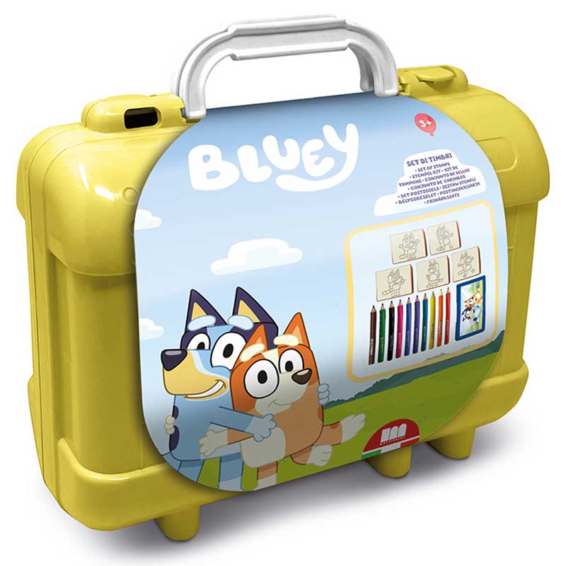 Арт Куфарче Bluey С 10 Цветни Молива, 5 Печата И Пъзел Стикери За Декорация Multiprint