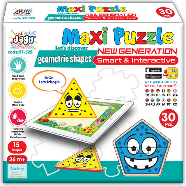 Говорещи И Разказващи На Български Пъзели Забавни Геометрични Форми За Най Малките С Размери 9Х8 Общо 30 Ел. 15 Модела По 2 Ел. С Добавена Реалност 20Х17Х4 На 16 Езика От Еva Пяна