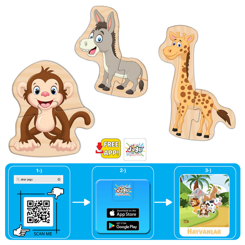 Говорещи И Разказващи На Български Пъзели Животните За Най Малките С Размери 12Х10 Общо 26 Ел. 13 Животни По 2 Ел. С Добавена Реалност 20Х17Х4 На 16 Езика От Еva Пяна