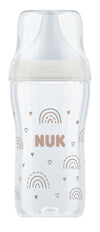 Biberon Nuk Perfect Match PP 260ml cu tetină din silicon pentru hrănire, M, 3+ luni, culoare curcubeu