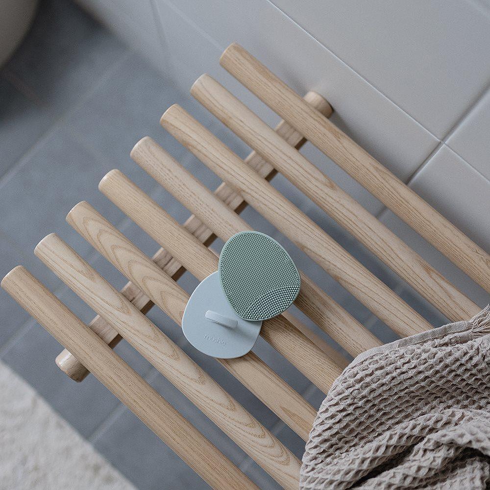 Бебешка Силиконова Четка За Баня 2 Бр. Cradle Cap Brush Natural Cambridge Blue Mushie