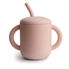 Силиконова Тренировъчна Чаша + Сламка 175 Мл. Blush Mushie