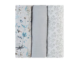 Комплект 3 Бр Муселинови Пелени 100Х100 См Dreamy Fields Grey - Пелени - Kikkaboo - BebeMama