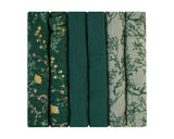 Комплект 6 Бр Муселинови Кърпички 30Х30 См Secret Garden Green --- BebeMama