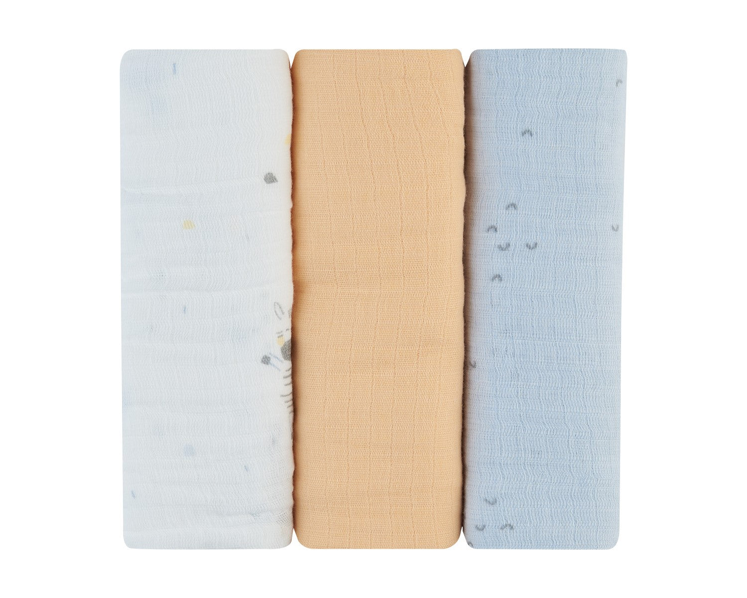 Комплект 3 Бр Муселинови Пелени 75Х75 См Stripy Friends --- BebeMama