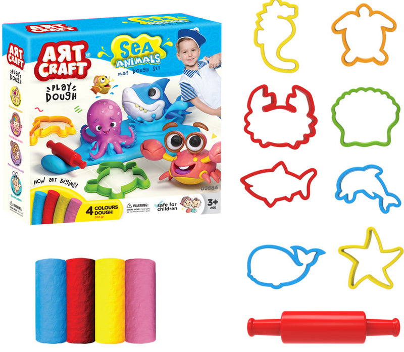 Plastilina Animale Marine K-T 4x50 Gr cu matrițe