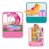 Casa Milei Miami cu piscină pentru păpuși și tobogan 54x39x18 cm