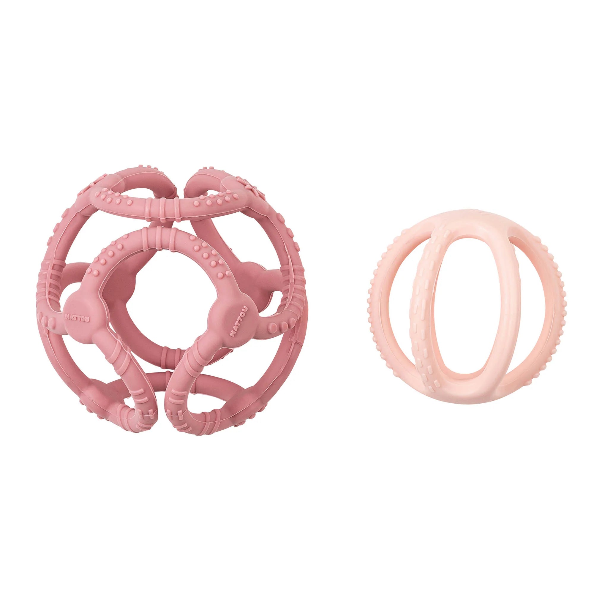 Силиконова Топка За Гризане Dusty Pink+ Light Pin Nattou