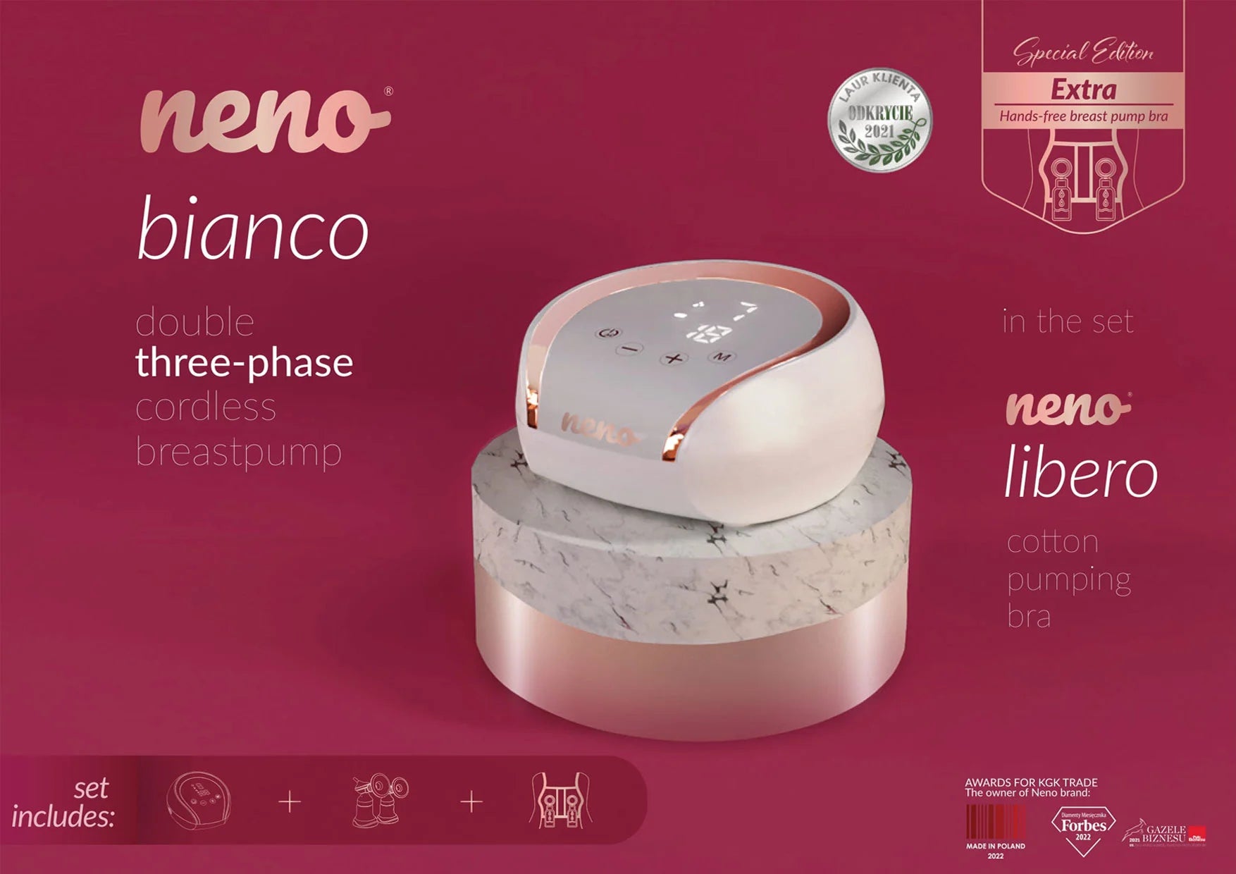 Безжична Двойна Трифазна Електрическа Помпа За Кърма Bianco + Корсет За Кърмене Neno