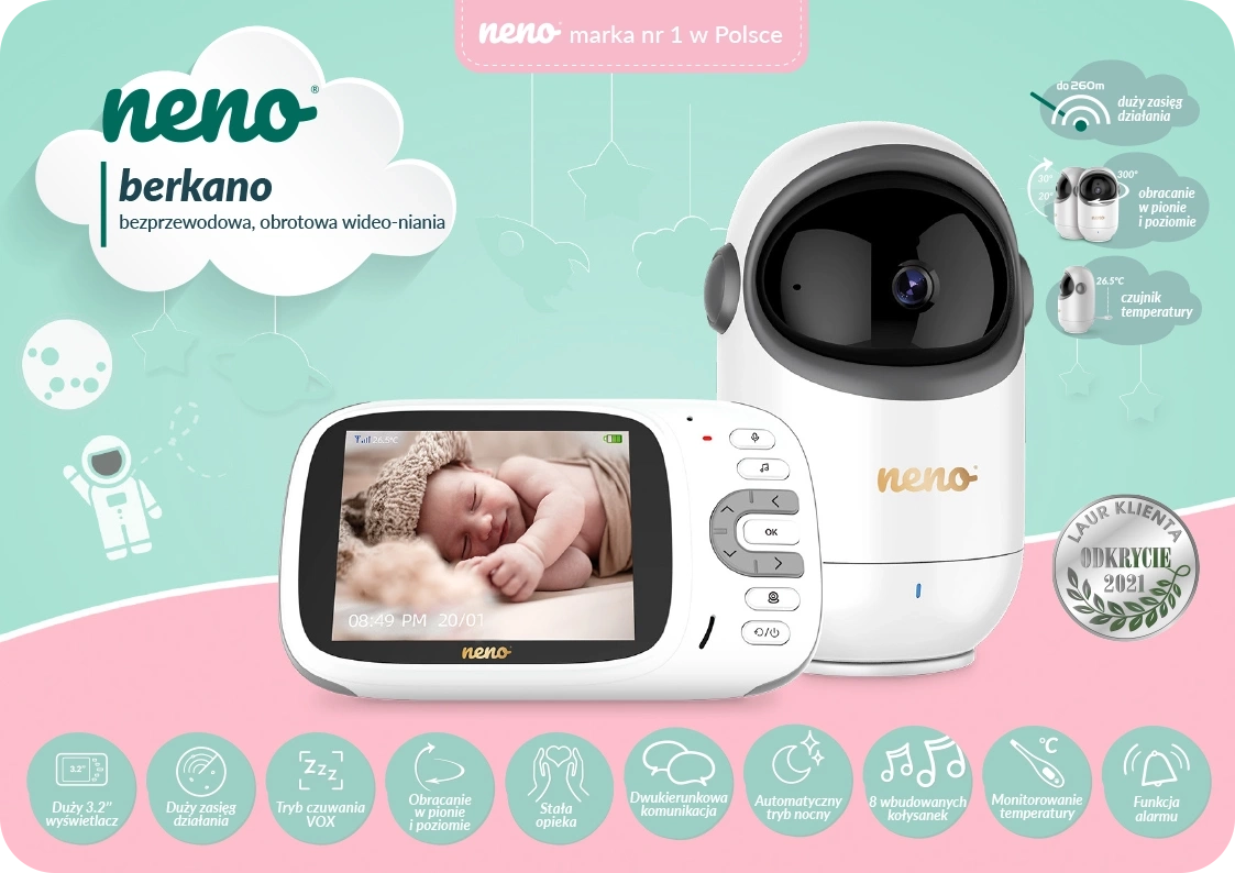 Дигитален Безжичен, Въртящ Се Видеофон Berkano Neno