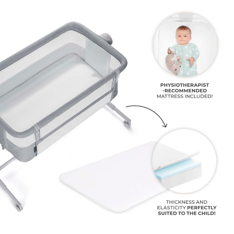 Nestee Up 2 Бебешка Кошара Light Grey Kinderkraft
