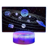 Нощна Детска 3d Led Лампа, Слънчевата Система, Променящи Се Цветове, 20 См Robetoy