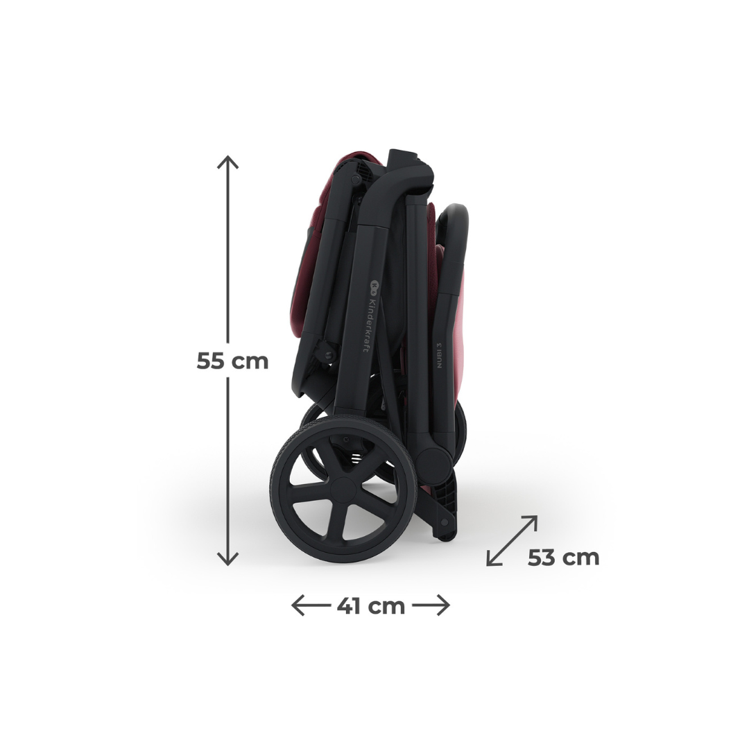 Nubi 3 Бебешка Количка Dark Ruby Kinderkraft