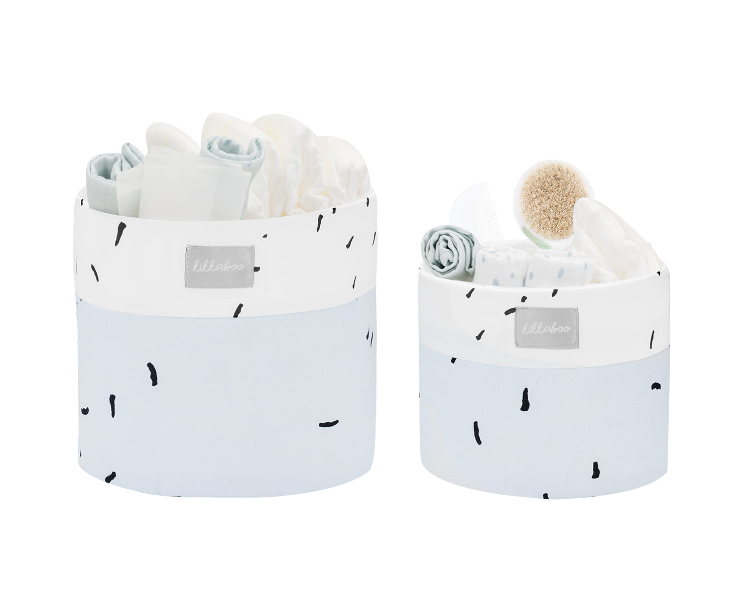 Set Coșuri Accesorii 2 Piese - 18cm și 14cm Bear With Me Albastru