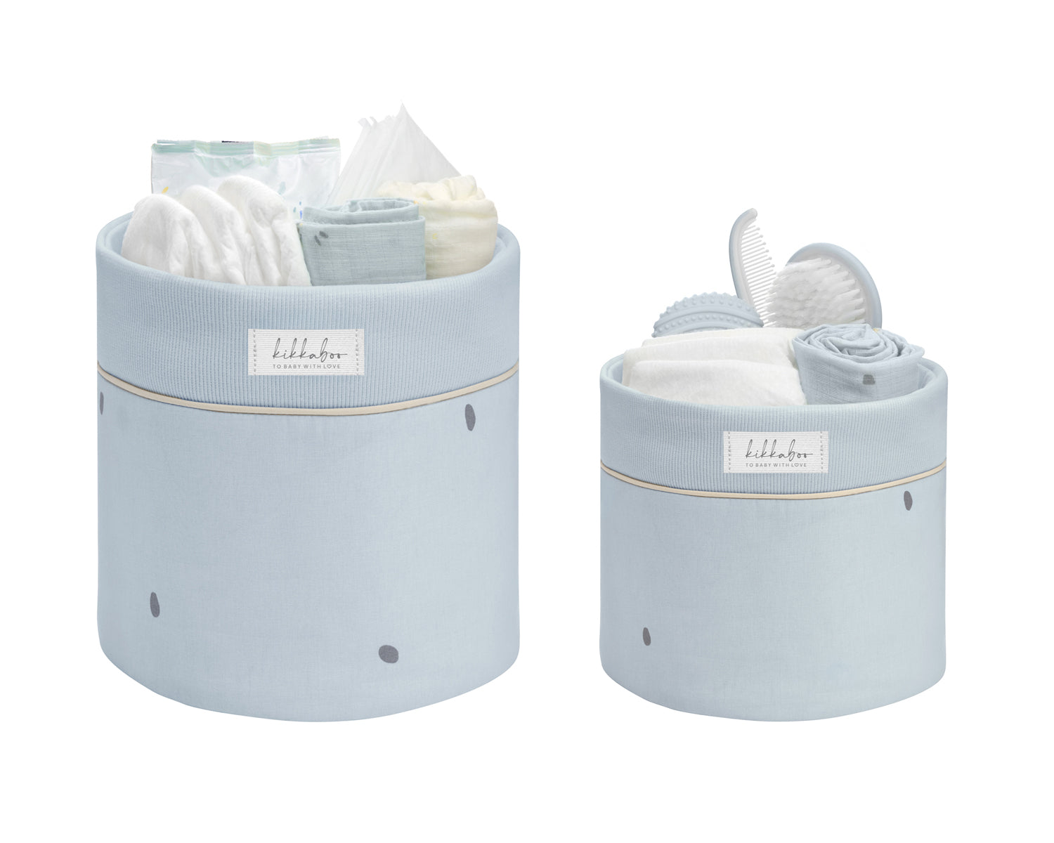 Set de 2 coșuri accesorii - Prieteni cu dungi de 22 cm și 18 cm