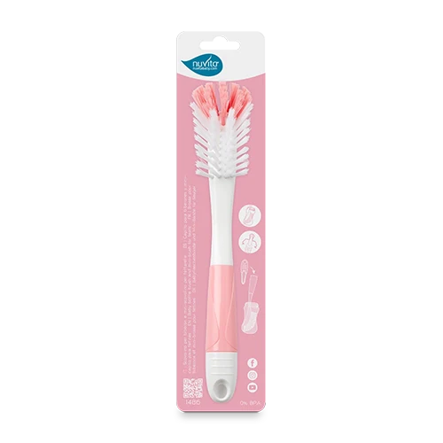 Четка За Шишета И Биберони Cool Pink 1486 Nuvita