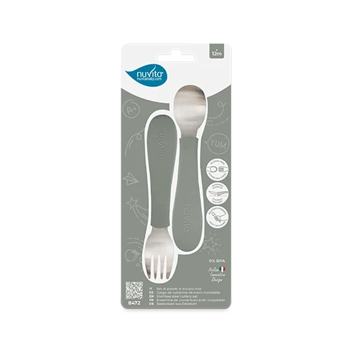 Комплект Лъжица И Вилица Sage Green 8472 Nuvita