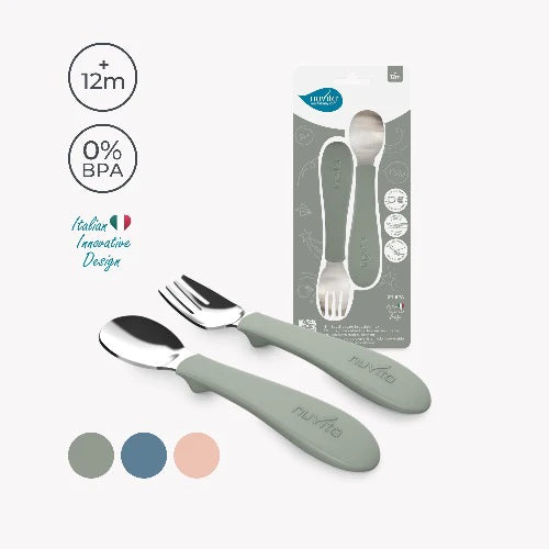 Комплект Лъжица И Вилица Sage Green 8472 Nuvita