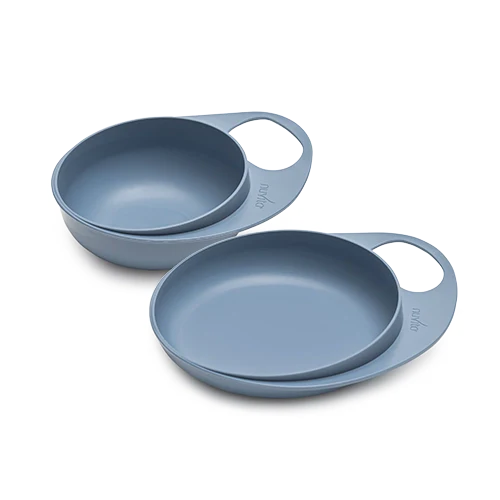 Комплект За Хранене Купа И Чиния Powder Blue 8461 Nuvita