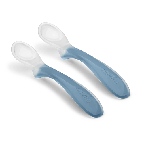 Силиконови Лъжички 2 Бр. Powder Blue Nuvita