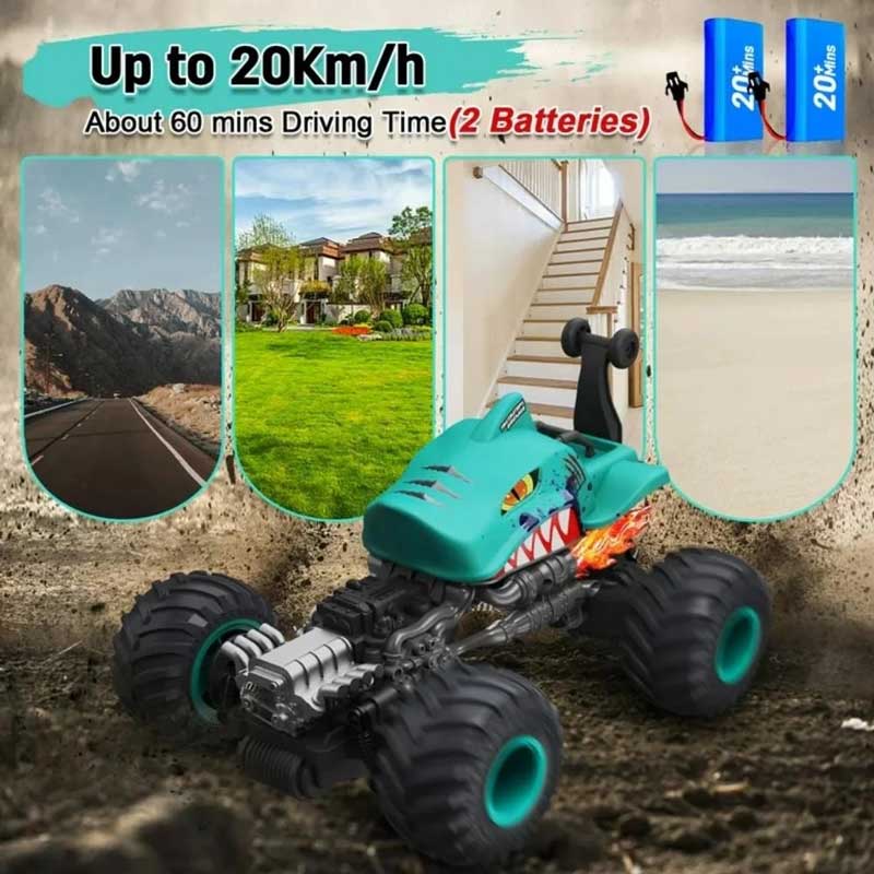 Синя Офроуд Кола С Въртящи Се Предни Колела, Rc 1:16