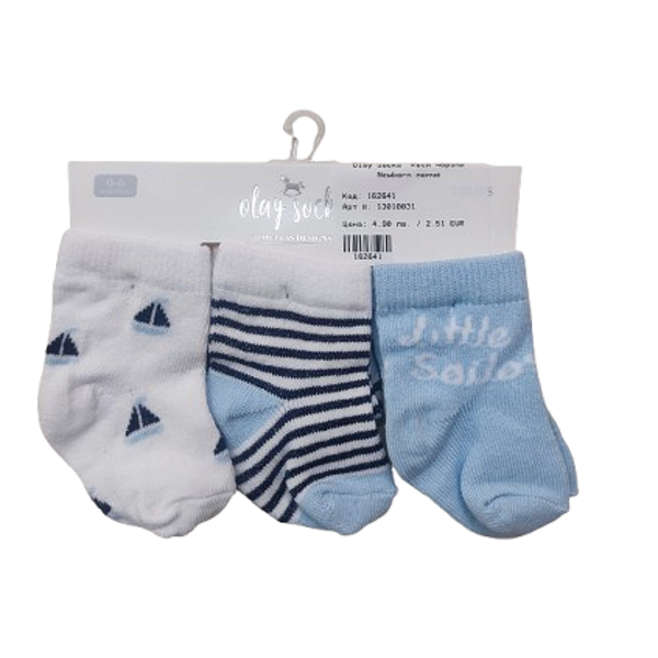 Бебешки Къси Чорапи Newborn Момче 3 Бр. 13010031 Olay Socks