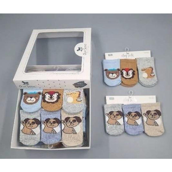 Бебешки Къси Чорапи Newborn Момче Кучета 3 Бр. 13010022 Olay Socks