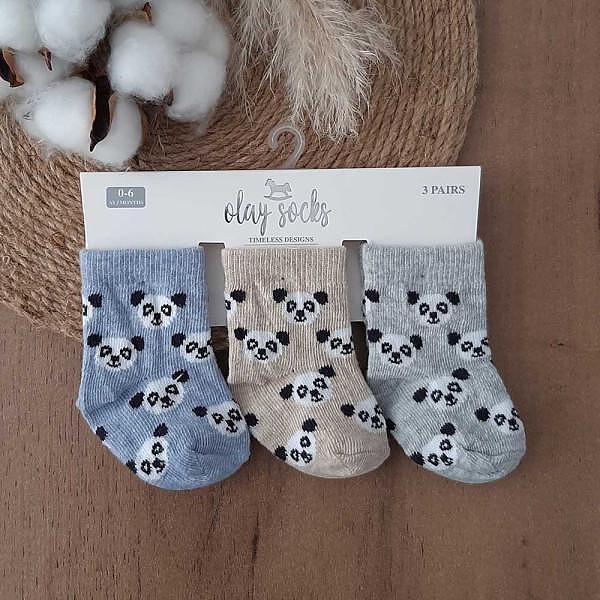 Бебешки Къси Чорапи Newborn Момче Мечета 3 Бр. 13010027 Olay Socks