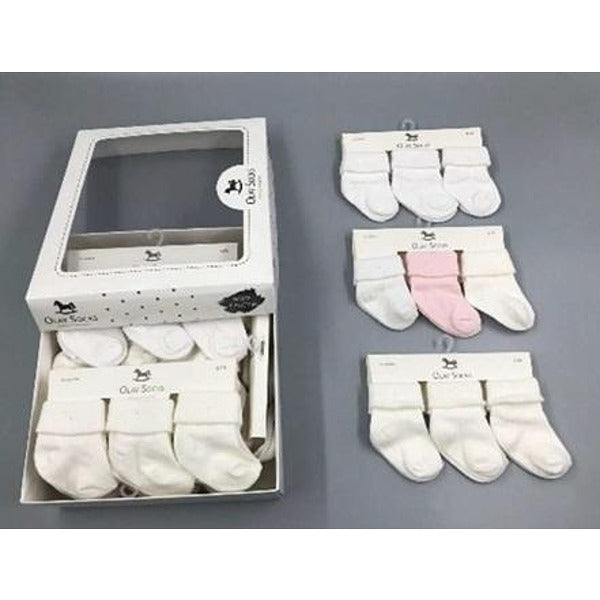 Бебешки Къси Чорапи Newborn Момиче 3 Бр. Едноцветни 20010024 Olay Socks