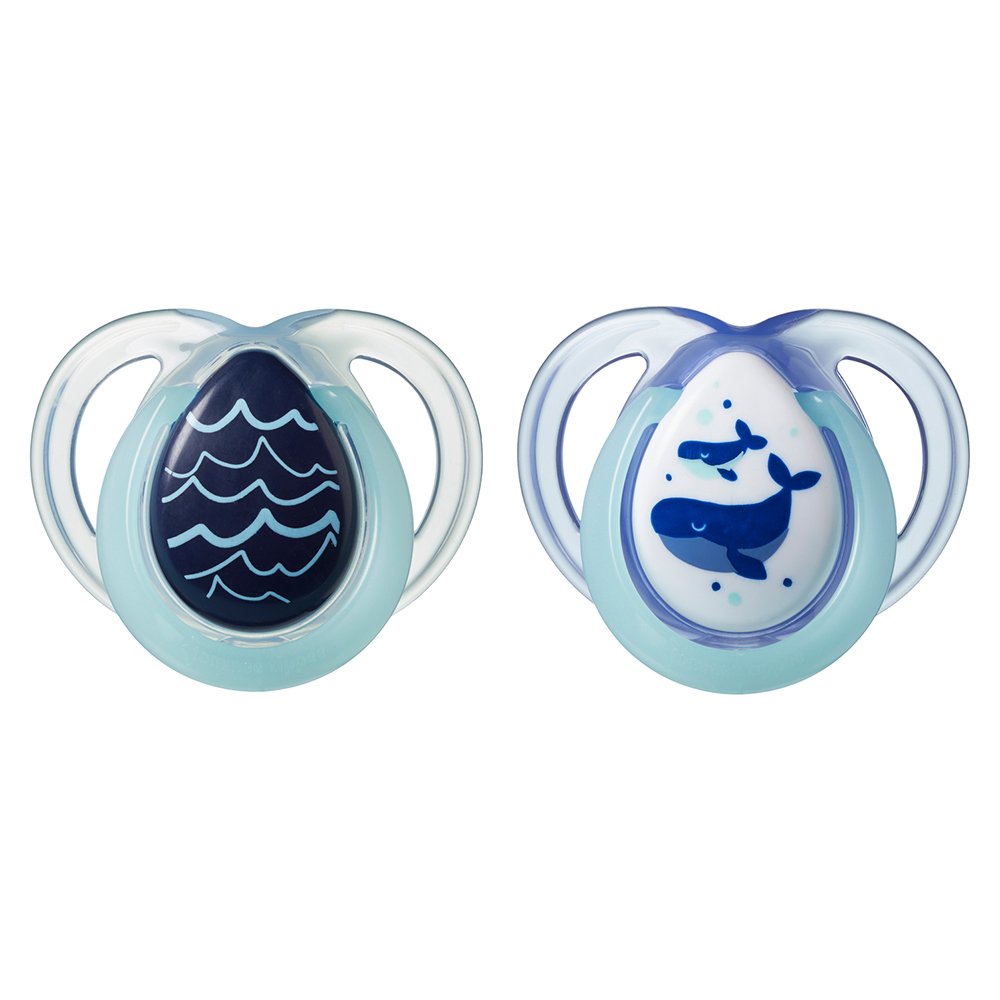 Suzete ortodontice Tommee Tippee Nighttime, pachet de 2 bucăți, 0-6 luni