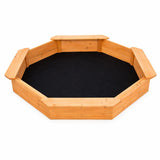 Детски Дървен Пясъчник 8 Странен Модел С 4 Седалки, 134.5×134.5 См Ginger Home