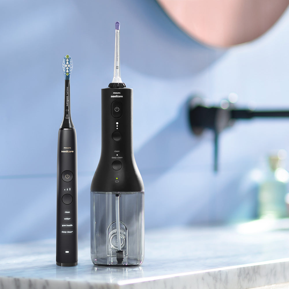 Комплект Ел. Четка За Зъби Diamondclean 9000 И Орален Душ Power Flosser 3000, Hx3886 43, Черни Philips Sonicare