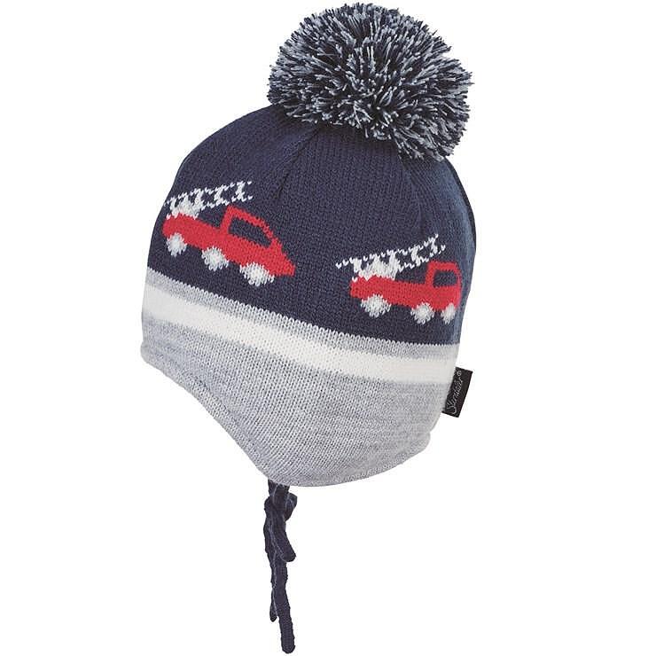 Плетена Детска Шапка С Помпон И Жакардов Десен На Камиони, 43 См. 5 6 М. Sterntaler