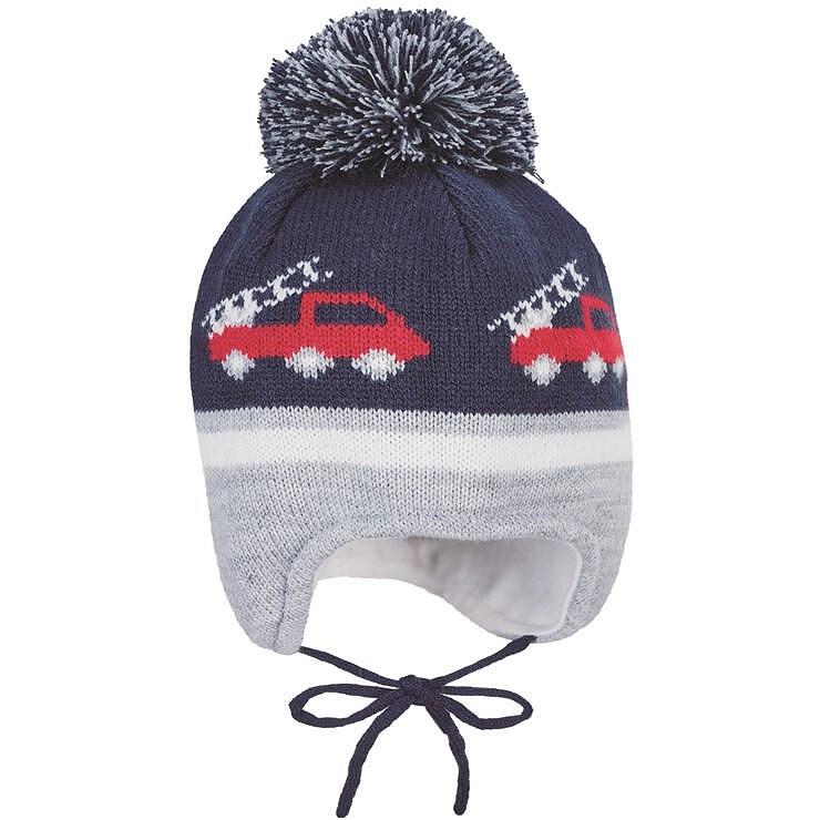 Плетена Детска Шапка С Помпон И Жакардов Десен На Камиони, 43 См. 5 6 М. Sterntaler