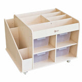 Подвижен Дървен Стелаж За Играчки - Аксесоари За Стая - Classic World Educational - BebeMama