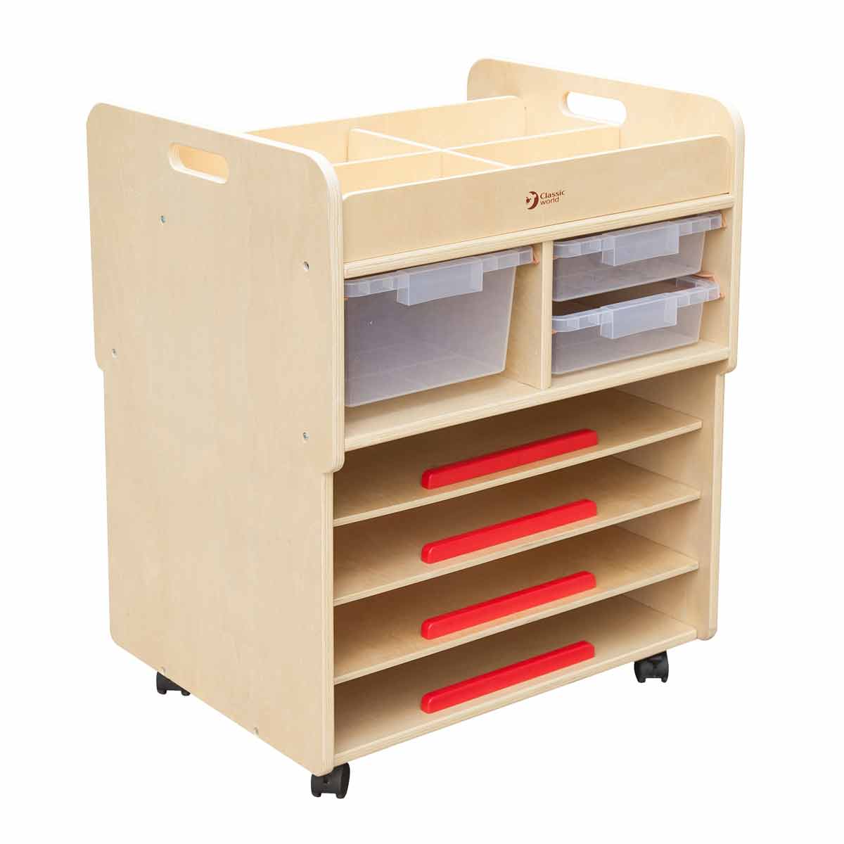 Подвижен Шкаф За Съхранение На Рисунки И Пособия За Рисуване - Скринове И Шкафове - Classic World Educational - BebeMama