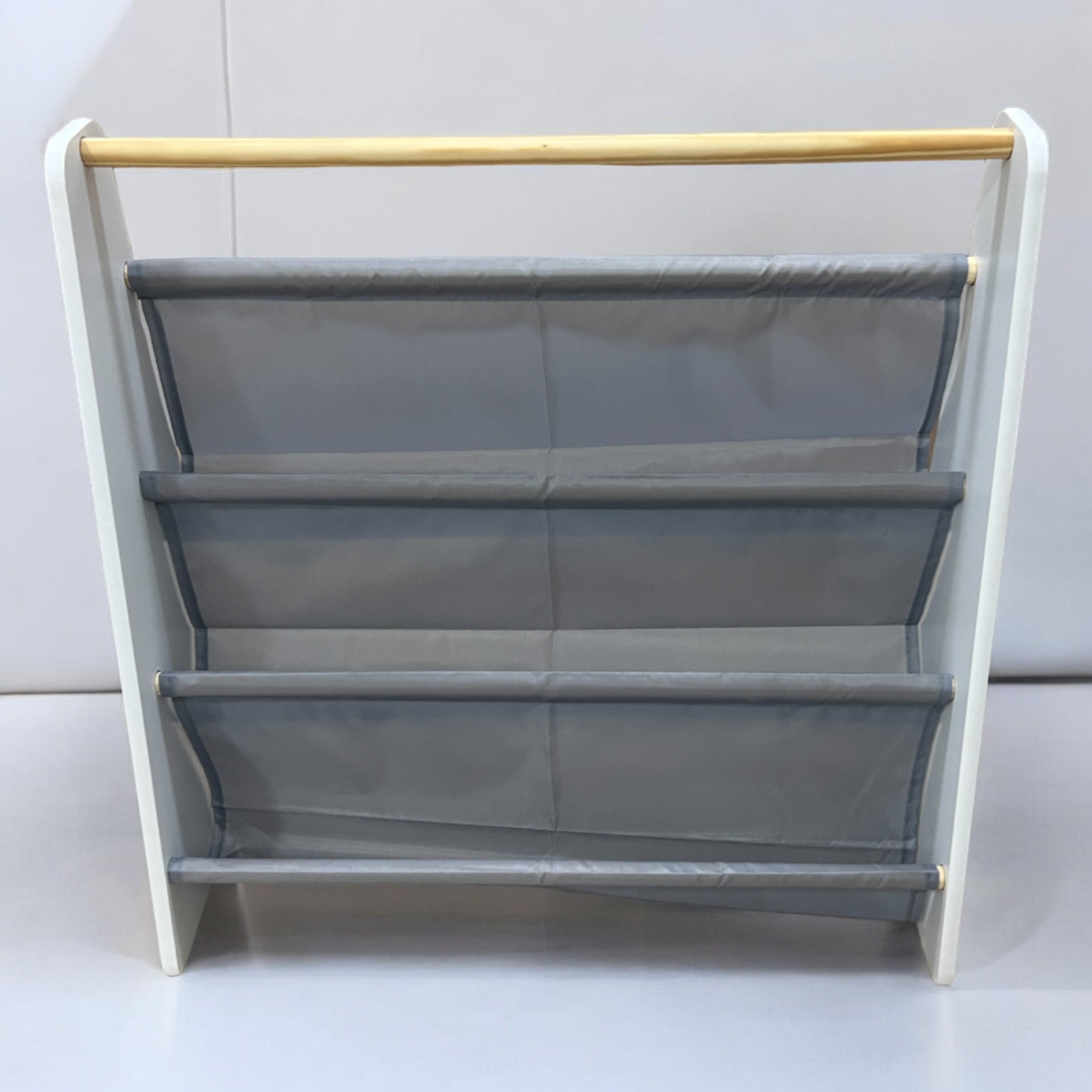 Raft de cărți portabil pentru copii Ginger Home, mobilier pentru camera copiilor, alb, gri