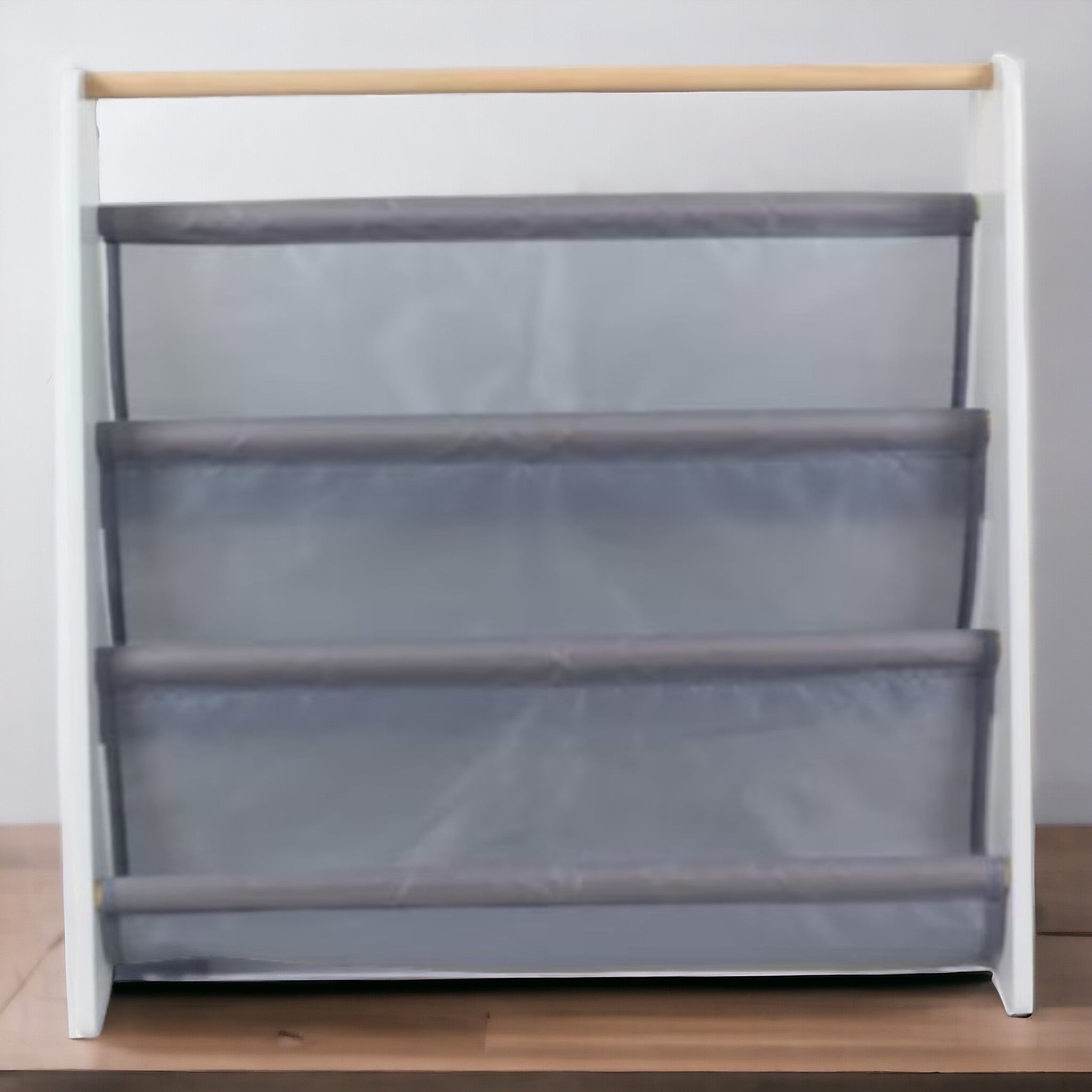 Raft de cărți portabil pentru copii Ginger Home, mobilier pentru camera copiilor, alb, gri