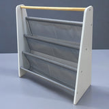 Raft de cărți portabil pentru copii Ginger Home, mobilier pentru camera copiilor, alb, gri