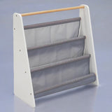 Raft de cărți portabil pentru copii Ginger Home, mobilier pentru camera copiilor, alb, gri